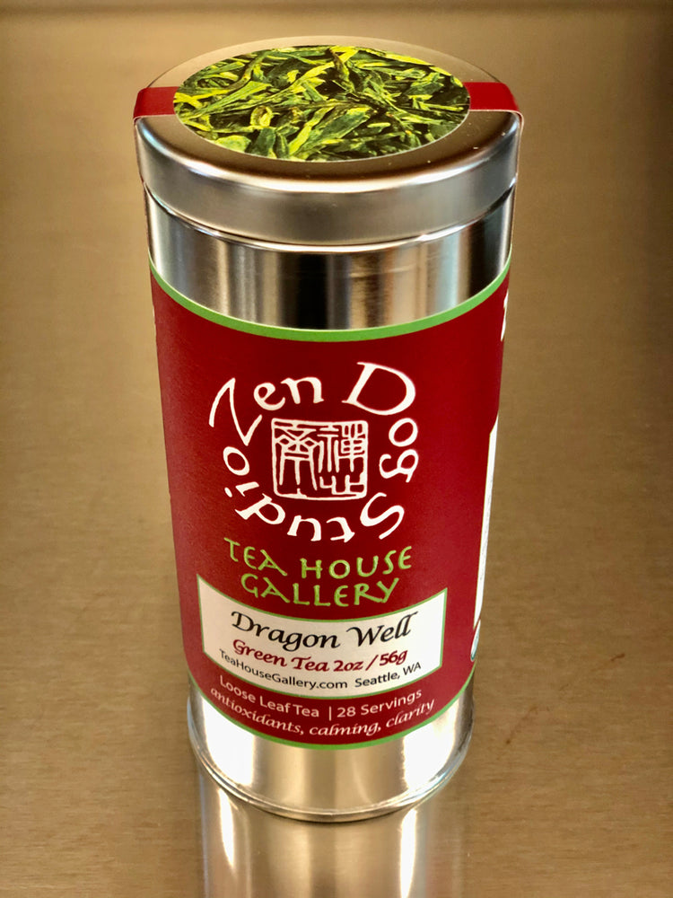 
            
                Load image into Gallery viewer, Organic Dragon Well Green Tea (Longjing ) Tin
            
        